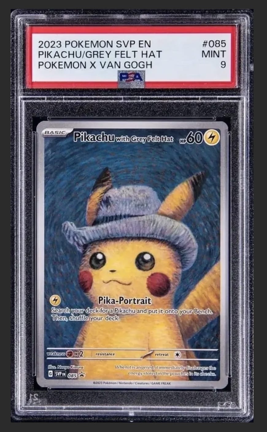 Pikachu with Grey Felt Hat #085 · SVP (Van Gogh) · PSA 9