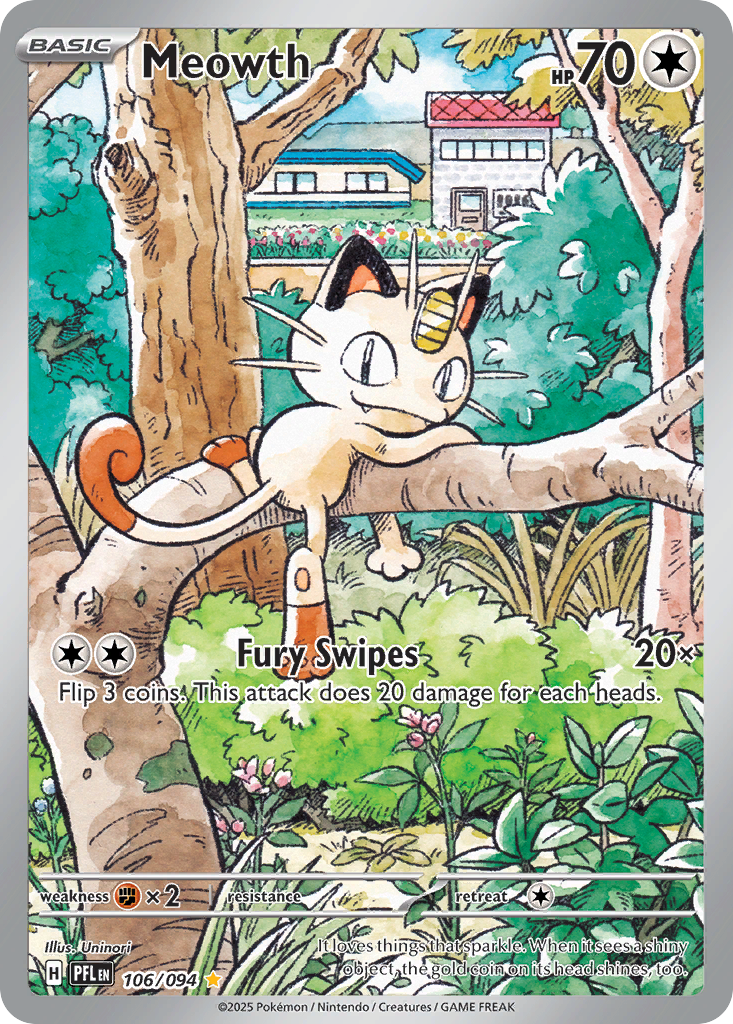 Meowth #106 · Phantasmal Flames · Holo (NM)