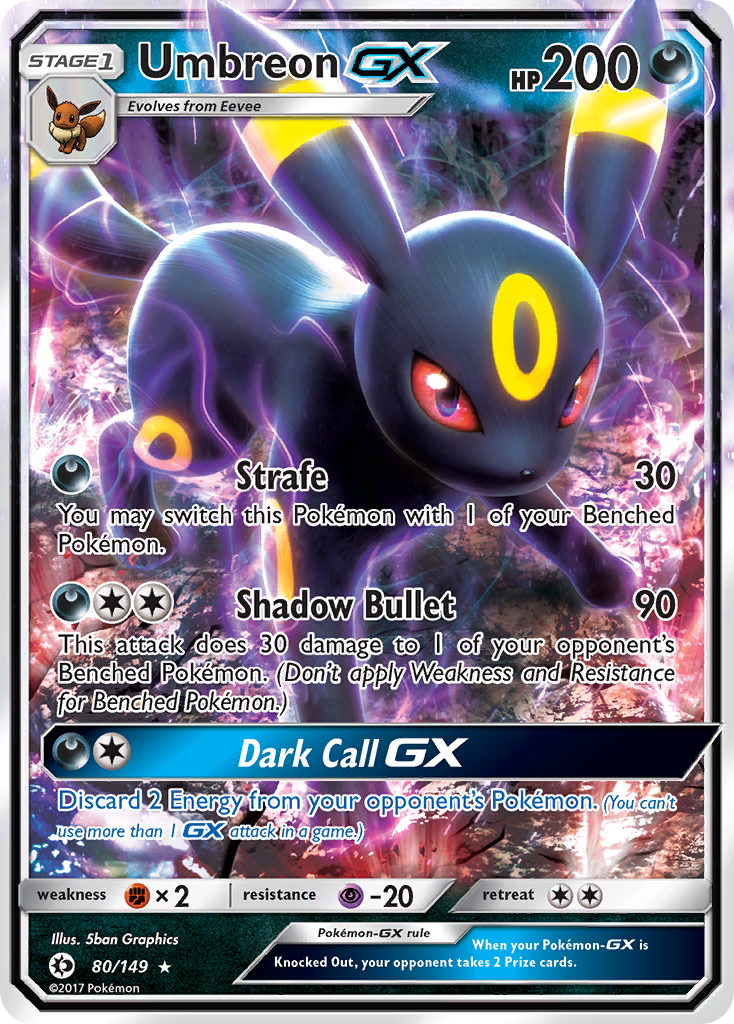 Umbreon GX #80 · Sun & Moon (NM)